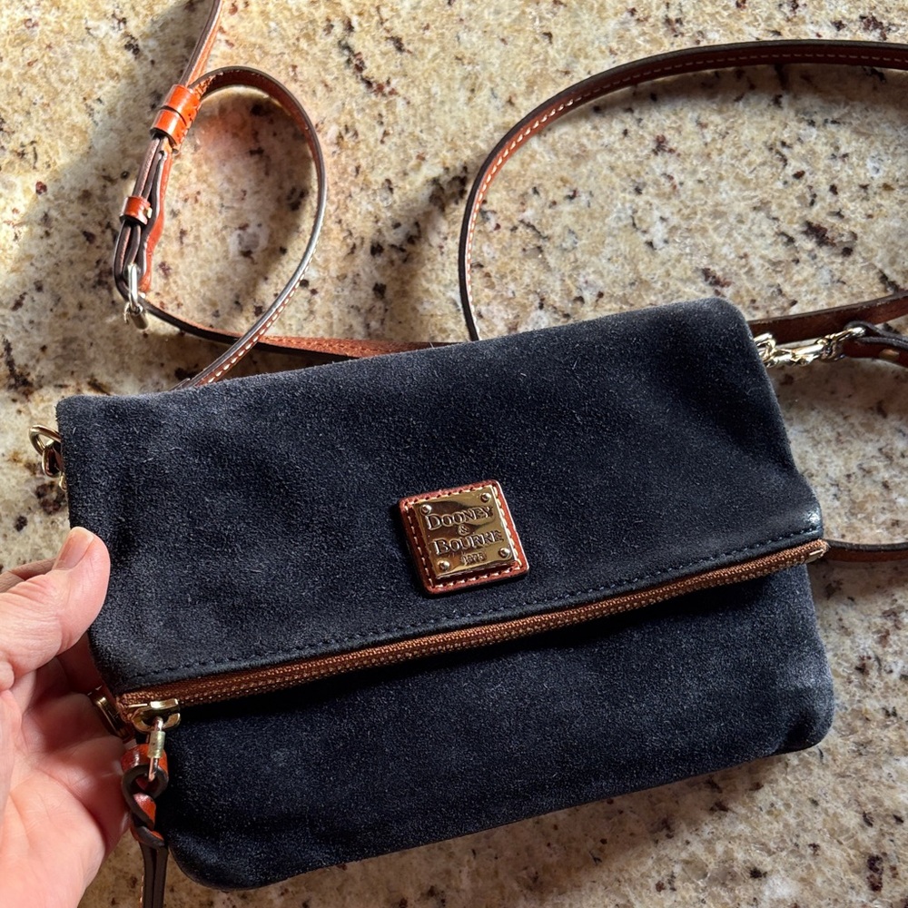 Dooney & Bourke Black Suede Crossbody Bag